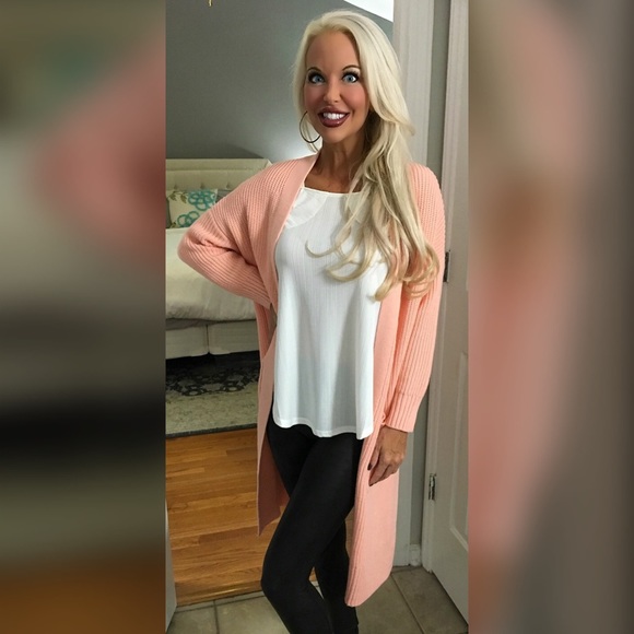 ❤️LAST 1! Pink Open Front Warm Pocket Cardigan! - Picture 3 of 3